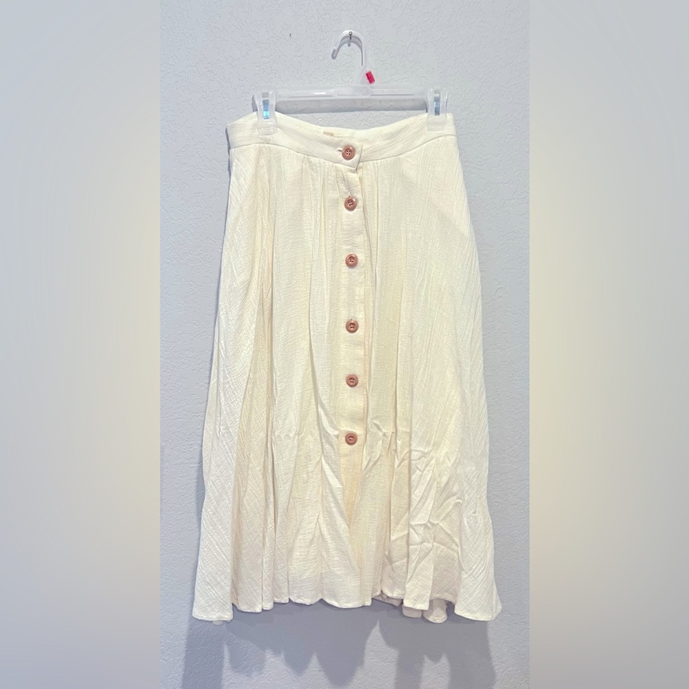 Beige Button Down Skirt